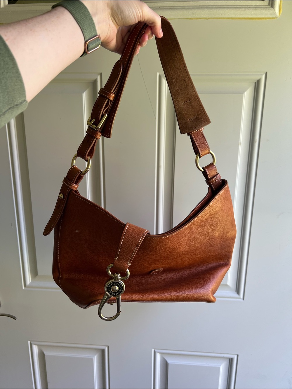 Dooney & Bourke Large Pebble Gain Leather Shoulder Bag in Brown